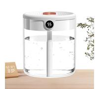 Humidificador de dormitorio | 2L Double Spray Cool Mist con pantalla digital: difusor de escritorio para automóviles de viaje, operación tranquila, salida ajustable, compatible con aceite, hu