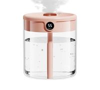Humidificador de dormitorio - 2L Spray Cuello Mist Difusor, hidratante de aire ultra tranquilo | Sensor de humedad de la pantalla digital, difusor de aromaterapia USB para habitación grande, oficina,