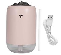 Humidificador de escritorio USB de 260 ml, mini difusor de aire con luz nocturna, humidificador de niebla silenciosa para el hogar y la oficina, difusor de agua portátil con dos (Rosada)