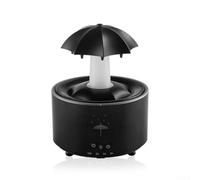 Humidificador de gotas de lluvia, 13,4 x 13,4 x 18,2 cm, difusor de paraguas giratorio, luz LED de 7 colores, temporizador de apagado automático, fabricante de niebla silenciosa para el hogar