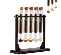 Humidificador de inyector de sabor a cigarro, base de madera de aromaterapia hecha a mano con higrómetro y tapas herméticas, kit de tubo de vidrio con infusor de cigarro (Número de tubos5,1pc)