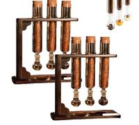 Humidificador de inyector de sabor a cigarro, base de madera de aromaterapia hecha a mano con higrómetro y tapas herméticas, kit de tubo de vidrio con infusor de cigarro (Número de tubos:3,2pc)