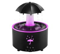 Humidificador de mesa - Purificador de aire Paraguas de 7 pulgadas | Mini humidificador ABS - Luz nocturna LED de 7 colores con efecto de gotas de lluvia para dormitorio, oficina, hotel y salón