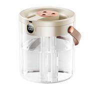 Humidificador de niebla - purificador de aire de 16x13.7 cm, soporte de hidratación silenciosa | Limpiador de niebla alta con pantalla digital ABS con 3 boquillas, humidificador inteligente para