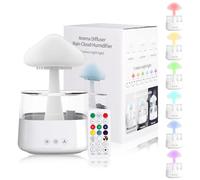 Humidificador de Nube de Lluvia, 450ml Humificadores de Humedad con Luces LED en 7 Colores Champiñones Nubes de Lluvia con 3 Modos para Niños, Dormitorio, Hogar, Oficina(Blanco)