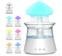 Humidificador de Nube de Lluvia, Difusor de Aceite Esencial Aromaterapia, Luz Nocturna de Aromaterapia con 7 Colores Que Cambian Las Luces de Sonido y 3 Modos de Niebla de Lluvia para Oficina Hogar