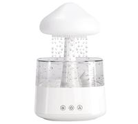 Humidificador de nubes de lluvia para dormitorios y espacios grandes, difusor de aceite en forma de hongo con luces LED en 7 colores, puede usarse como luz nocturna (Blanco)