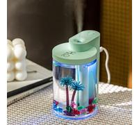 Humidificador de paisaje con luz que cambia de color y dos modos de niebla para uso doméstico u oficina (verde)