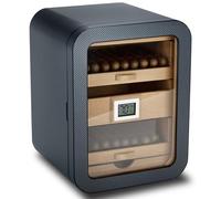 Humidificador De Puros Revestido Cedro Con Capacidad For 110 Puros Puerta De Cristal Transparente Higrómetro Digital. Humidificador Escritorio For Uso Doméstico O Oficina(C,Withoutskylight)
