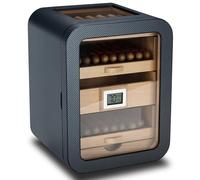 Humidificador De Puros Revestido Cedro Con Capacidad For 110 Puros Puerta De Cristal Transparente Higrómetro Digital. Humidificador Escritorio For Uso Doméstico O Oficina(C,Withskylight)