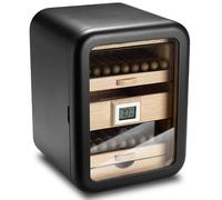 Humidificador De Puros Revestido Cedro Con Capacidad For 110 Puros Puerta De Cristal Transparente Higrómetro Digital. Humidificador Escritorio For Uso Doméstico O Oficina(B,Withoutskylight)