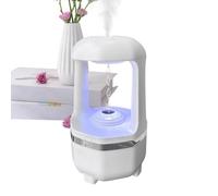Humidificador de reflujo con diseño de gota de agua - Difusor de aromas de niebla fría por ultrasonidos | Luz LED, efecto cascada tranquilo, ideal para el hogar y la oficina, purificador de aire y