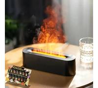 Humidificador Efecto Llama 3D LED 7 Colores - Difusor Aceites Esenciales Ultrasónico 200ml - Lámpara Fuego Silenciosa con Apagado Automático - Purificador Aire para Dormitorio, Oficina y SPA