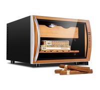 Humidificador eléctrico for puros de 25 l con estantes de cedro, 2 niveles, ajuste de temperatura de 11 °C a 18 °C, control táctil, iluminación LED, capacidad for 150 puros.(A)