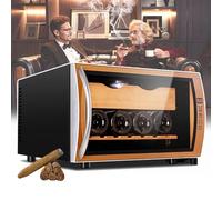 Humidificador eléctrico for puros de 25 l, madera de cedro, purificador de aire con iones negativos, ajuste de temperatura de 11 a 18 °C, 2 capas/150 puros con iones negativos(A)