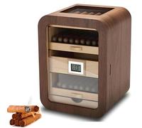 Humidificador eléctrico inteligente para puros Con humidificador electrónico Gabinete con capacidad para 110 puros Estante de madera de cedro Almacenamiento con cajones(Humidors-2)