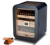 Humidificador eléctrico inteligente para puros Con humidificador electrónico Gabinete con capacidad para 110 puros Estante de madera de cedro Almacenamiento con cajones(Humidors-1)