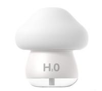 Humidificador en forma de hongo recargable USB con luz nocturna para habitación de niños Adulto Dormitorio Decoración de escritorio Silencioso intermitente o niebla continua (blanco)