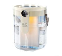 Humidificador inalámbrico portátil de 1,5 L, humidificador para dormitorio, con tres puertos de pulverización ajustables, para mejorar la humedad del aire en el dormitorio, la oficina (beige)