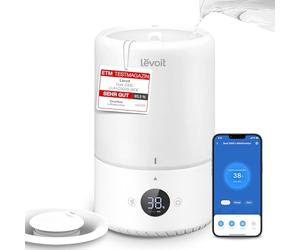 Humidificador inteligente Levoit de 3 litros: silencioso (20 dB), llenado superior, boquilla giratoria de 360°, ideal para habitaciones de bebés y niños.