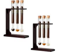 Humidificador inyector de sabor a cigarro, kit de tubo de vidrio infusor con base de madera hecha a mano, tapa hermética para bricolaje, infusión de sabor, aromaterapia, estante de exhibición para
