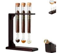 Humidificador inyector de sabor a cigarro, kit de tubo de vidrio infusor con base de madera hecha a mano, tapa hermética para bricolaje, infusión de sabor, aromaterapia, estante de exhibición para