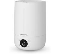 medisana AH 663 humidificador de aire con higrómetro y tecnología ultrasónica, ambientador silencioso con pantalla LED, temporizador y modo sleep, umificador para bebes, oficina, dormitorio, salón