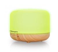 Orbegozo Hua 4000 - Humidificador ultrasónico difusor de aceites Esenciales, 400 ml de Capacidad, silencioso, iluminación en 7 Colores Intercambiables y Temporizador.