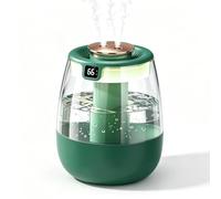 Humidificador para dormitorio, humidificador silencioso de niebla fría de 1.8 L y 20 dB, apagado automático sin agua, luz nocturna y diseño de doble boquilla, ideal para dormitorio, habitaciones de