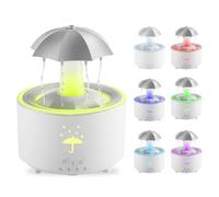 Humidificador paraguas, humidificador giratorio 300ml para dormitorio con mando a distancia y función temporizador, difusor de aromaterapia LED 7 colores