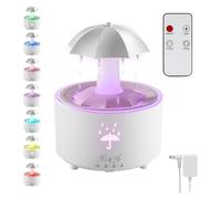 Humidificador Paraguas, Humidificador Nube Lluvia, Sonidos Lluvia para Dormir, Humidificador Nube Lluvia Lámpara Hongo Lluvia con Luz de 7 Colores, Humidificador Paraguas 350ml, Difusor Aceite