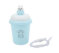 Humidificador pequeño de 300 ml, humidificador de escritorio inalámbrico portátil con alimentación USB y luz colorida, poco ruido para el hogar, oficina, material de silicona ABS