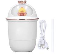 Humidificador pequeño, ultracompacto y ultra silencioso de 35 dB, humidificador de escritorio con USB y luz nocturna colorida, mini humidificador compacto para uso en oficina, (Blanca)