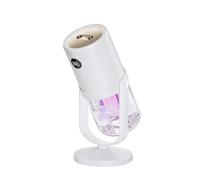 Humidificador portátil de esterilización UV, doble boquilla, soporte giratorio de 360°, pantalla digital inteligente, humidificador recargable por USB, para oficina, coche, dormitorio, sala de estar