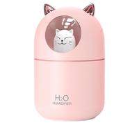 Humidificador portátil - Difusor de aromas en forma de gato 300 ml, diseño de niebla compacto y silencioso, función nocturna suave | Hidratante de aire de oficina para habitaciones, oficinas, viveros
