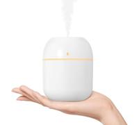 Humidificador portátil pequeño, humidificador personal USB de escritorio para coche, oficina, dormitorio, apagado automático, 2 modos de niebla, súper silencioso (220 ml, blanco)-Ling