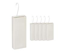 Humidificador Relaxdays para radiadores, Set de 6, evaporador de Agua, colgable, cerámica, Blanco