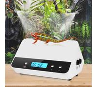 Humidificador silencioso para reptiles, LCD con función de temporización, longitud de tiempo e intervalo se pueden ajustar, sistema de pulverización de reptiles con 6 boquillas de pulverización,