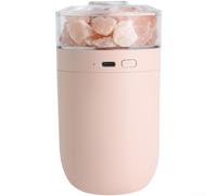 Humidificador silencioso USB alimentado lámpara de sal 7 colores LED Mist Maker para cuarto de bebé, oficina, coche 0.5L (rosa)