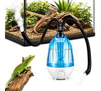Humidificador Terrario Reptiles, Gran 4L Sistema Riego Terrario 300mL/h, Manguera Ajustable, 7 Colores Luz Nocturna, Protección contra Sequía, Nebulizador Ultrasilencioso con Doble Boquilla