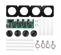 Humidificador tipo C, kits de bricolaje, placa de circuito de controlador con 4 atomizadores, soportes de hisopos de algodón, juego de módulo ABS para aplicaciones de jardín en casa e hidratante, DC5V