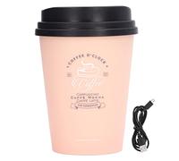 Humidificador USB de 300 ml, taza de café de bajo ruido, apagado automático, compacto, ligero, ahorro de espacio, mini humidificador para coche, oficina en casa (rosa)