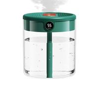 Humidifiers for Bedroom, Double Spray 2l Tank Cool Mist Humidifiers, 13.1x15.2cm Automatic Humidity Sensor, Digital Display Diffuser, Ultra Quiet Diffuser for Home, Night Use