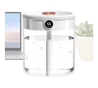 Humidifiers for Bedroom, Double Spray 2l Tank Cool Mist Humidifiers, 13.1x15.2cm Automatic Humidity Sensor, Digital Display Diffuser, Ultra Quiet Diffuser for Home, Night Use