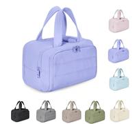 Humidity Travel Cosmetic Bag,Cureaway Travel Cosmetic Bag,Large Capacity Wide-Open Travel Cosmetic,For Womentraveling, Essentials Toiletries (Light Purple)