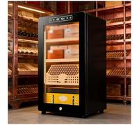 Humidor De Cigarros Con Control De Humedad De Precisión: Gabinete Eléctrico For 100 Cigarros, Interior De Cedro, Mantiene Entre 60 Y 80% De Humedad Relativa Automáticamente(Black-1)