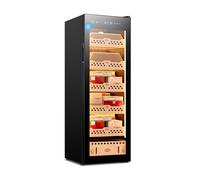 Humidor de cigarros eléctrico 138L con enfriamiento y calefacción Control de humedad Humidor eléctrico silencioso for 1000 cigarros Humidor de gabinete con cajones de madera de cedro español for hombr