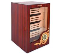 Humidor de cigarros, Humidor de cigarro de escritorio con higrómetro digital, humidificador y empaque de humidificación, Cigar Humidor Box puede contener 200 cigarrillos (marrón)