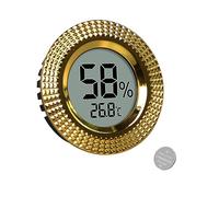 Humidor de puros, higrómetro, mini higrómetro analógico, de metal redondo, medidor de humedad para humidores, guitarras, cajas de vino, violín y cigarro, invernadero, bodega