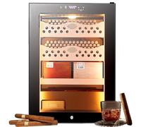Humidor Eléctrico Para 200-300 Puros, Capacidad 50L, Control Táctil De Temperatura Y Humedad, Refrigeración Doble Núcleo, Estantes De Cedro Español, Gran Regalo Para Hombres(Cigarcabinet)